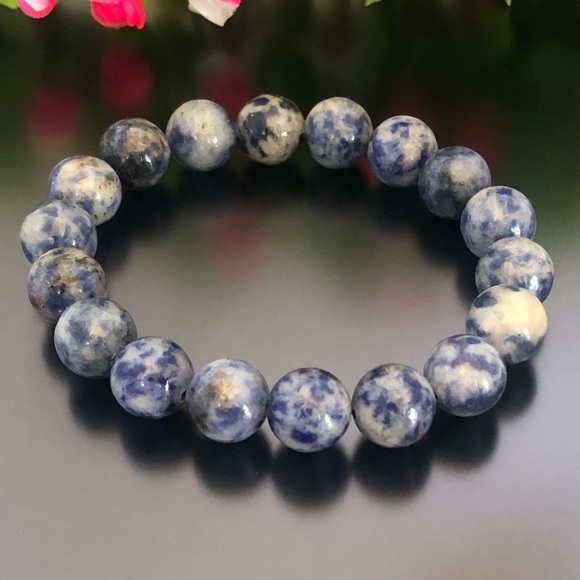Sodalite 10mm Natural Stone Beads Stretchable Bracelet - Picture 2 of 2